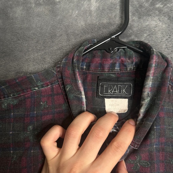Vintage FRANK Single Pocket Long Sleeve Collard Shirt Button Down Size Medium - Picture 3 of 7